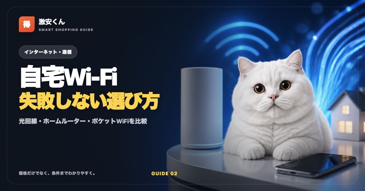 自宅Wi-Fiおすすめ比較【2026年】光回線・ホームルーター・ポケットWiFiの選び方